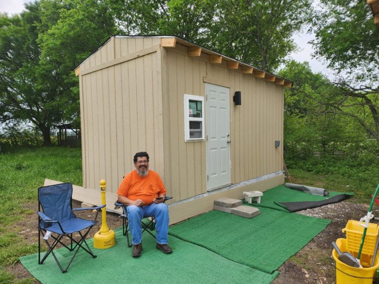 Serenity Veterans Village has completed four 8-foot-by-8-foot cube homes on its property in Palmer to providing housing for homeless veterans, and the nonprofit is now raising money to build several 8-foot-by-16-foot tiny homes. (Courtesy of Lauren Andrade)