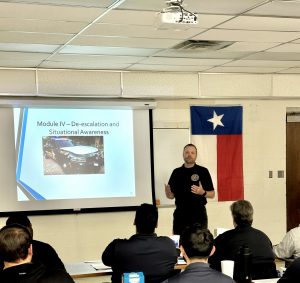 Michael McCorkle, a retired Waxahachie police officer, now teaches police cadets about critical incident stress and trauma at Navarro College. He made use of a mental health program during his time with WPD. (Courtesy of Michael McCorkle)