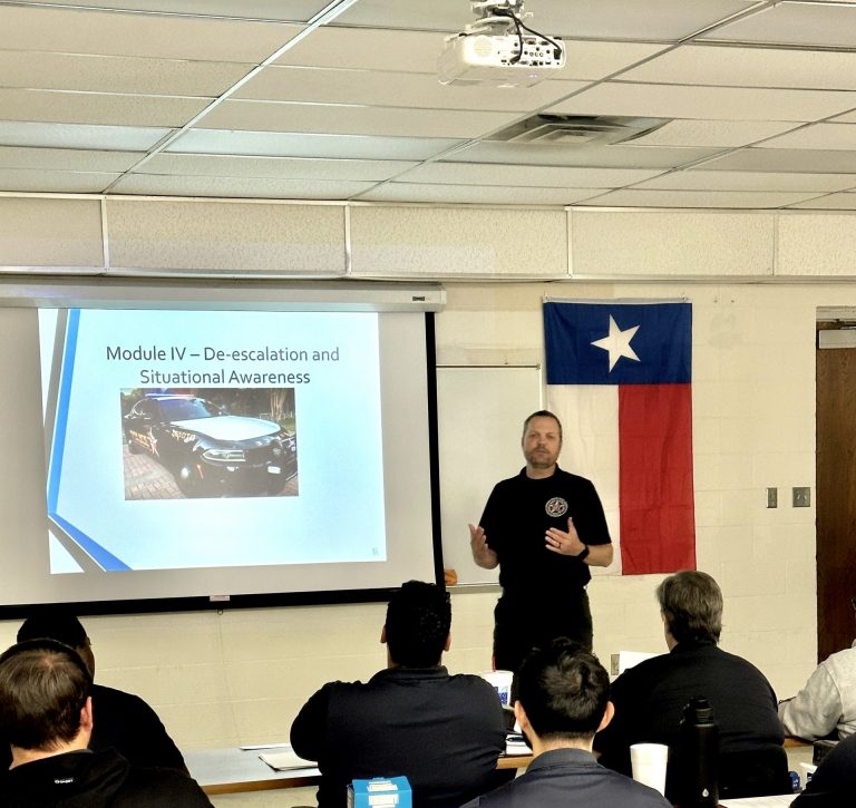 Michael McCorkle, a retired Waxahachie police officer, now teaches police cadets about critical incident stress and trauma at Navarro College. He made use of a mental health program during his time with WPD. (Courtesy of Michael McCorkle)